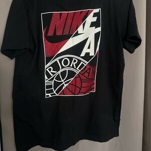 Nike Air Jordan Black and Red Graphic Tee